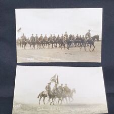 2x RPPC Photo Postcard C.1898 Spanish-American War? Soldiers Cavalry F Troop 3rd picture