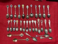 Lot of 30 Vintage Collectible Miniature Spoons USA States & International picture