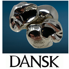 Lot 2 x Dansk SOH Elephant Paperweights Nickel Plated Modernist Mom & Calf NEW picture