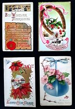 Lot 4 ANTIQUE HOLIDAY POSTCARDS 1911-1913 USA & GERMANY picture