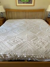 Antique exquisite handmade crocheted bedspread 19thC American picture