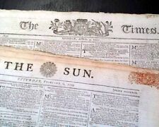 10 18th Century London England Post Revolutionary War Era 1797-1799 Newspapers picture