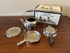 Vintage Wagner Ware Toy Cooking Utensils Set No.3 Nickel Plated Rare picture