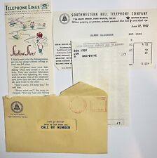 1957 Southwestern Bell Telephone Co Bill and Advertisement 1950's MCM Invoice picture