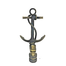 ANCHOR LAMP SHADE FINIAL ~ ANTIQUE BRASS  (FINIAL THREAD) picture