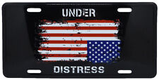 USA American Flag Under Distress Black Aluminum 6