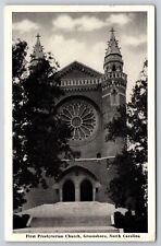 Greensboro North Carolina~First Presbyterian Church~B&W~PM 1943~Vintage Postcard picture