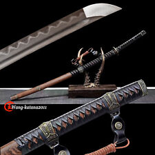Rosewood Sharp Tachi Sword Folded Steel Clay Tempered Japanese Samurai Katana picture