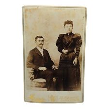 ATQ Cabinet Card Photo Victorian Couple Man Lady Portrait￼ Dutch Lancaster PA picture