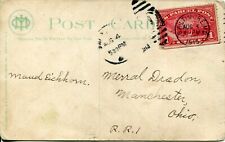 1913 Fire Boat Deluge Baltimore Postcard w/ 1 Cent Parcel Post Postage Stamp picture