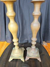 Vintage Pair bronze candlesticks - Heavy Each Over 6 Lbs 17.25 Inches Height  picture