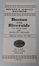 1957 Boston & Albany Railroad time table Boston Riverside picture