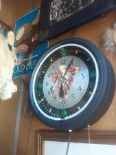 Vintage Indian Jeweled Neon Wall Clock 20 Inch picture