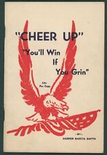 1942 Cheer Up You'll Win If You Grin Harper Smyth Booklet Humor Americana WWII picture
