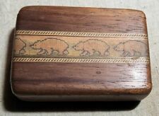 VINTAGE SMALL HEARTWOOD CREATIONS TRINKET BOX WITH SLIDING LID & BEARS PICTURED picture