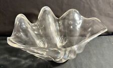 Clear Acrylic Plastic Clam Shell Shaped Footed Bowl picture
