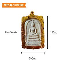 RARE Phra Somdej Wat Rakhang Thai Buddha Amulet Pendant With Micron Gold Flame picture