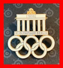 1936 BERLIN GERMANY OLYMPIC PIN BADGE BRANDENBURG GATES, 31mm. picture