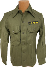 Genuine Vintage US Army 1956 Wool Combat Shirt Small Korean War Era Green OG-108 picture
