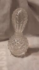 Beautiful Vintage Diamond Cut Round Crystal Perfume Bottle picture