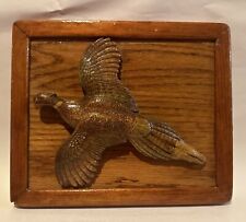 Vintage 3D Carved Wood Mallard Duck in flight Mounted Framed Picture Wall Art picture