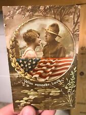 World War One Postcard Paris France American Soldier To His Wife With Fondest I picture