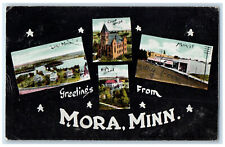 c1910 Greetings from Mora Minnesota MN Multiview Antique Posted Postcard picture
