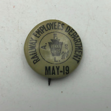 Vtg Antique May 1919 Penna Lines Railway Union Button Pin Pinback Keystone H4 picture