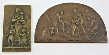 2 Plaquettes Of WWI Struck in France 1915 - 1917 XF/AU Lot of 2 Rare Odd Shaped picture