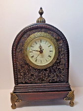 Wooden Mantel Desk Clock Quartz Works 10.5