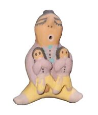 Clay Storyteller Doll Figure 2 Children Painted Southwest Primitive Small picture
