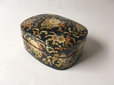 Mid 20th Century Hand Painted Floral Paper Mache Box picture