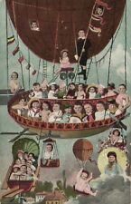 PC CPA MULTIPLE BABIES CHILDREN FANTASY BALLOON AVIATION VINTAGE PC. (b53324) picture