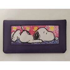 Tom Everhart Snoopy By Everhart Purple Peanuts Leather Checkbook picture
