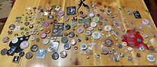 Huge Lot Of  180 Vintage And Modern Pinback Buttons, Magnets, Brooches picture