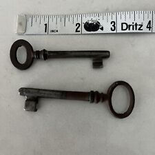 Lot of 2 solid metal Antique Vintage Old Style Skeleton Keys picture