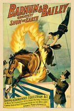 Barnum & Bailey Daring Dangerous Equestrian Act 1890s Circus Poster - 24x36 picture