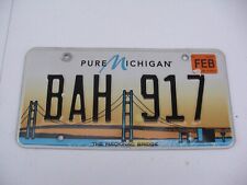 Michigan Classic Vintage Historic The Mackinac Bridge  BAH-917 License Plate picture