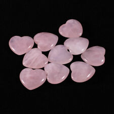 10X Pink Rose Quartz Natural Crystal Carved Heart Shaped Healing Gemstone Lots picture