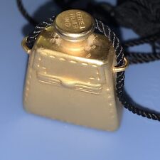 Vintage Debbie J Palmer Perfume Matte Gold Pendant vinagrette on Black Silk Cord picture