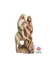 Holy Family Flight To Egypt Artist Figure Olive Wood Hand Made Bethlehem Crafts picture