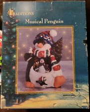 Vintage Traditions Musical Penguin Christmas Decoration Spinning Music Box picture