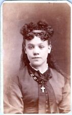 Westerville Ohio CDV 1880s Beautiful Teen Girl ID'd Ellen D. Becker Photo B9 picture