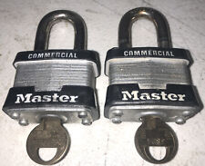 lot of 2 Commercial Master Lock No. 3 Padlocks Used picture