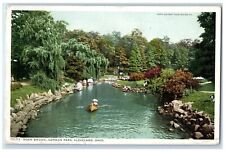 1913 Aerial View Canoeing Boat Doan Brook Gordon Park Cleveland Ohio OH Postcard picture