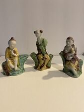 Vintage Chinese Mudmen Glazed Figurines Set of Three picture