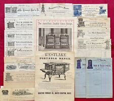 STOVES & RANGES BILLHEADS & ADVERTISING BROADSIDES - 17 ITEMS 1870s / 1910 picture
