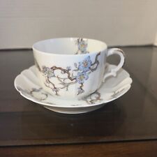 H & C° Limoges France ( Haviland & C° )  Porcelain Tea Cup & Saucer Blue Flowers picture