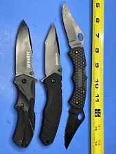 Lot Of 3 All Black SCHRADE Pocket Knifes Nice Cond. See Pics.      #62 picture