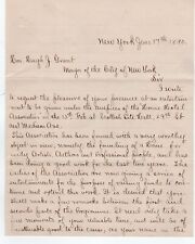 1880 Letter to NY City Mayor Hugh Grant Seeking Home for Needy Artists, Authors picture